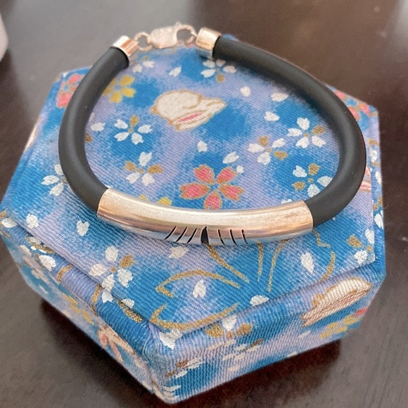 Sterling silver uniquely crafted silicon  bracelet, handmade in Mexico 🇲🇽 - Picture 2 of 5